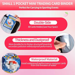 CLOKORIA Sakura Cat card binder compact size fits backpacks and pockets