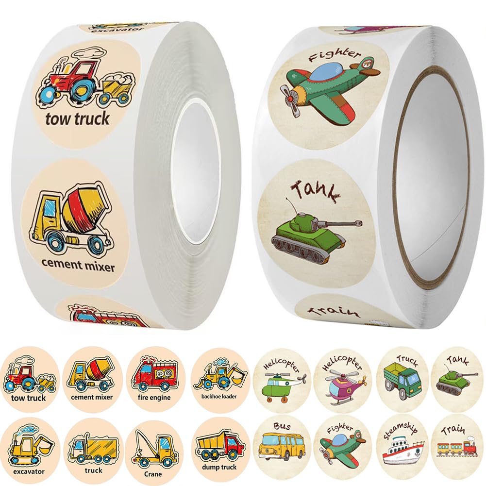 CLOSOCKEY transport sticker truck for classroom rewards and vehicle-themed crafts.