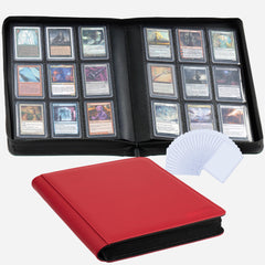 CLOVERCAT 9-pocket binder red front cover showing ample organized card storage