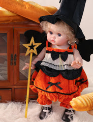 Cloveray bat wings accessory boosts Halloween display appeal on Cloveray doll.