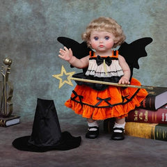 Hand-painted details by Cloveray enhance realism on this 18-inch doll.