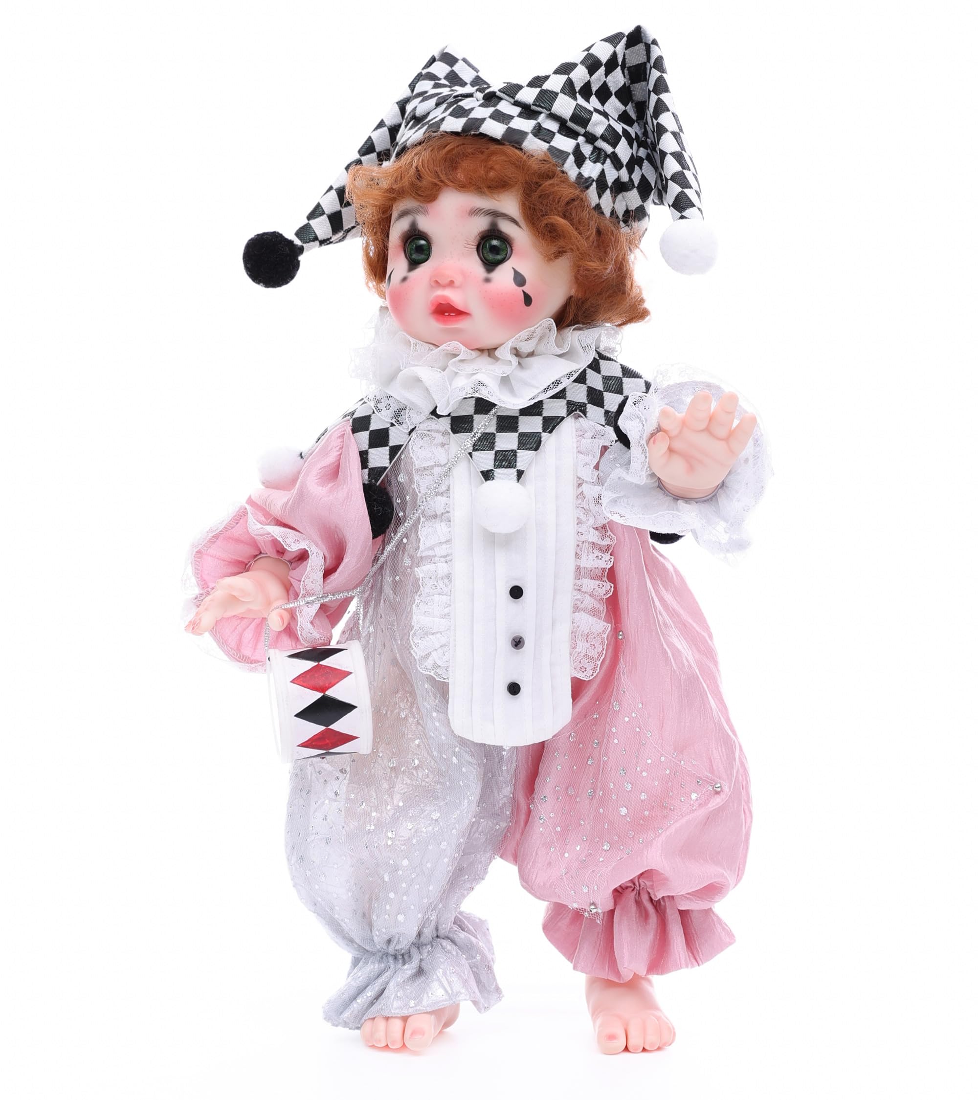 Cloveray Harlequin doll non-toxic materials for safe handling