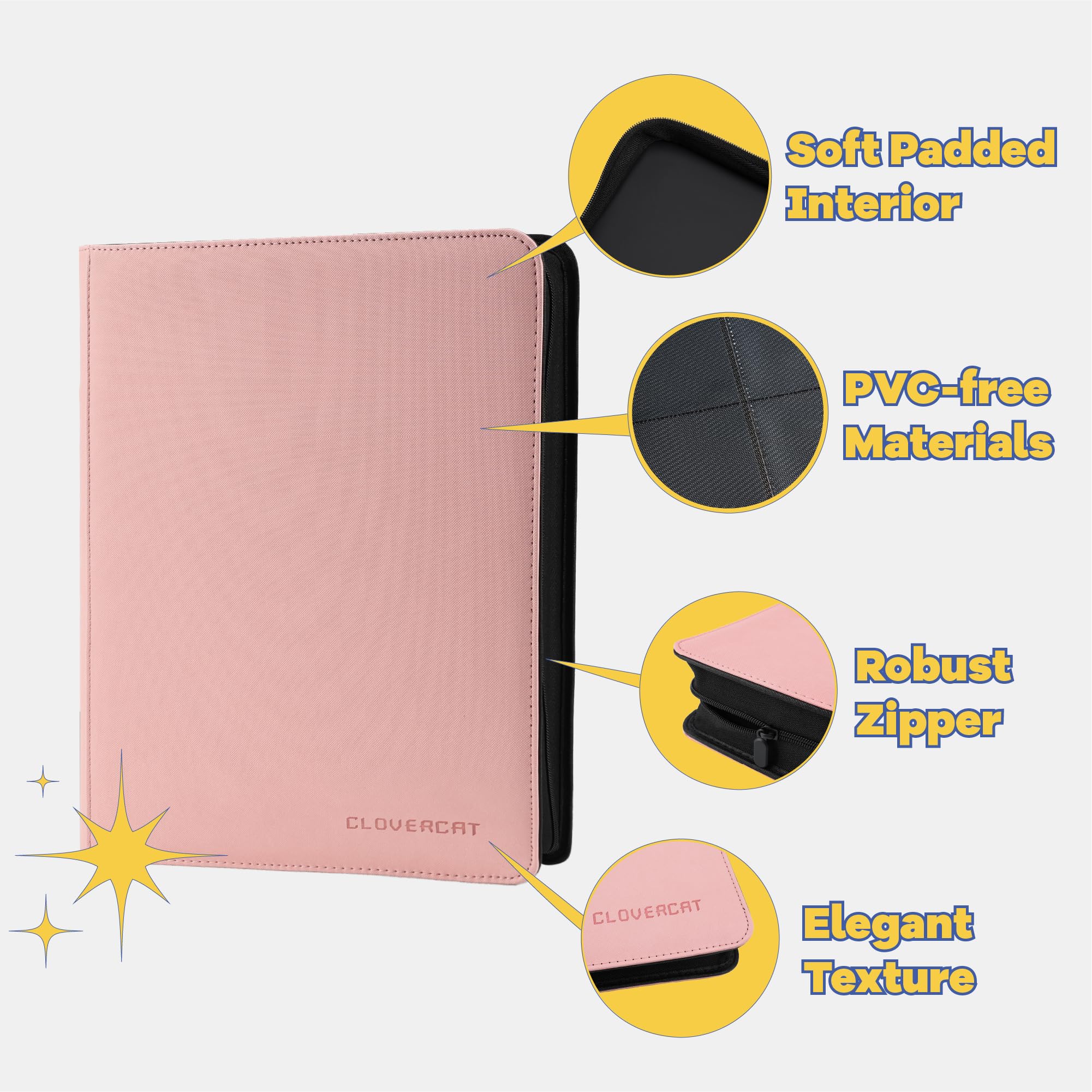 CLOVERCAT includes 20 removable top-loader sleeves for added card protection.
