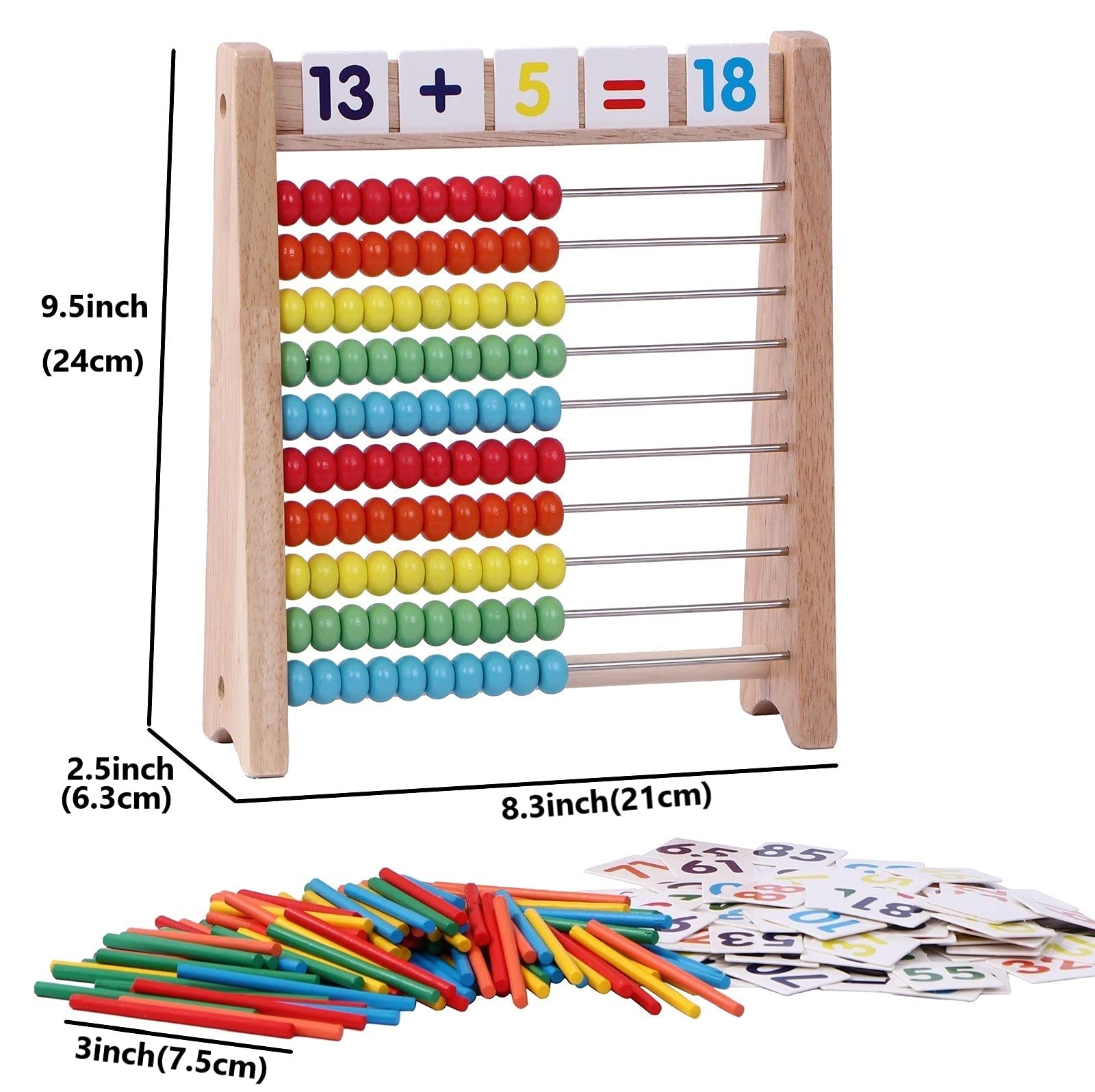 Cltoyvers abacus top-card slot displays equations beside visuals.