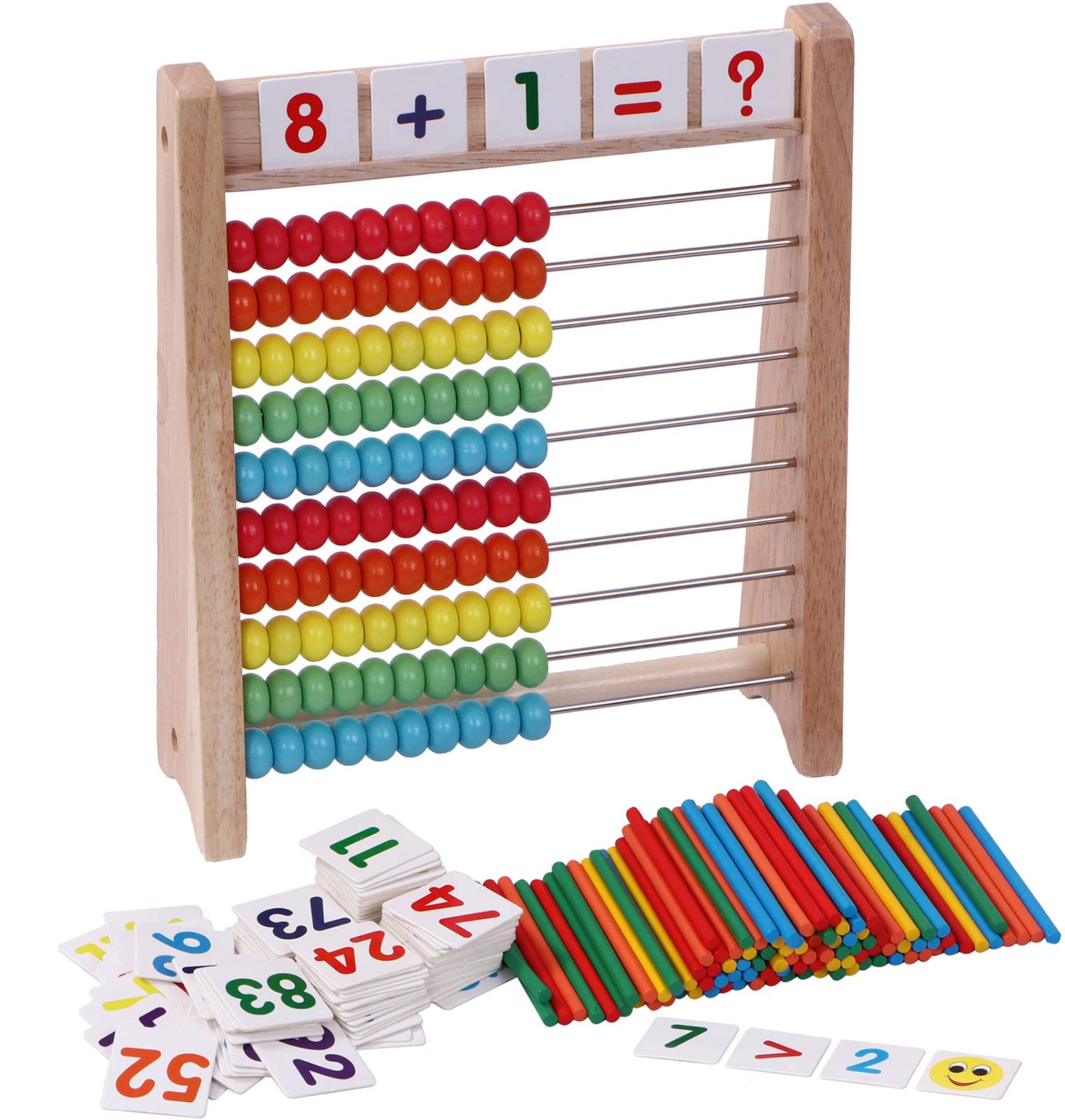 Cltoyvers wooden abacus frame for durable classroom math learning.