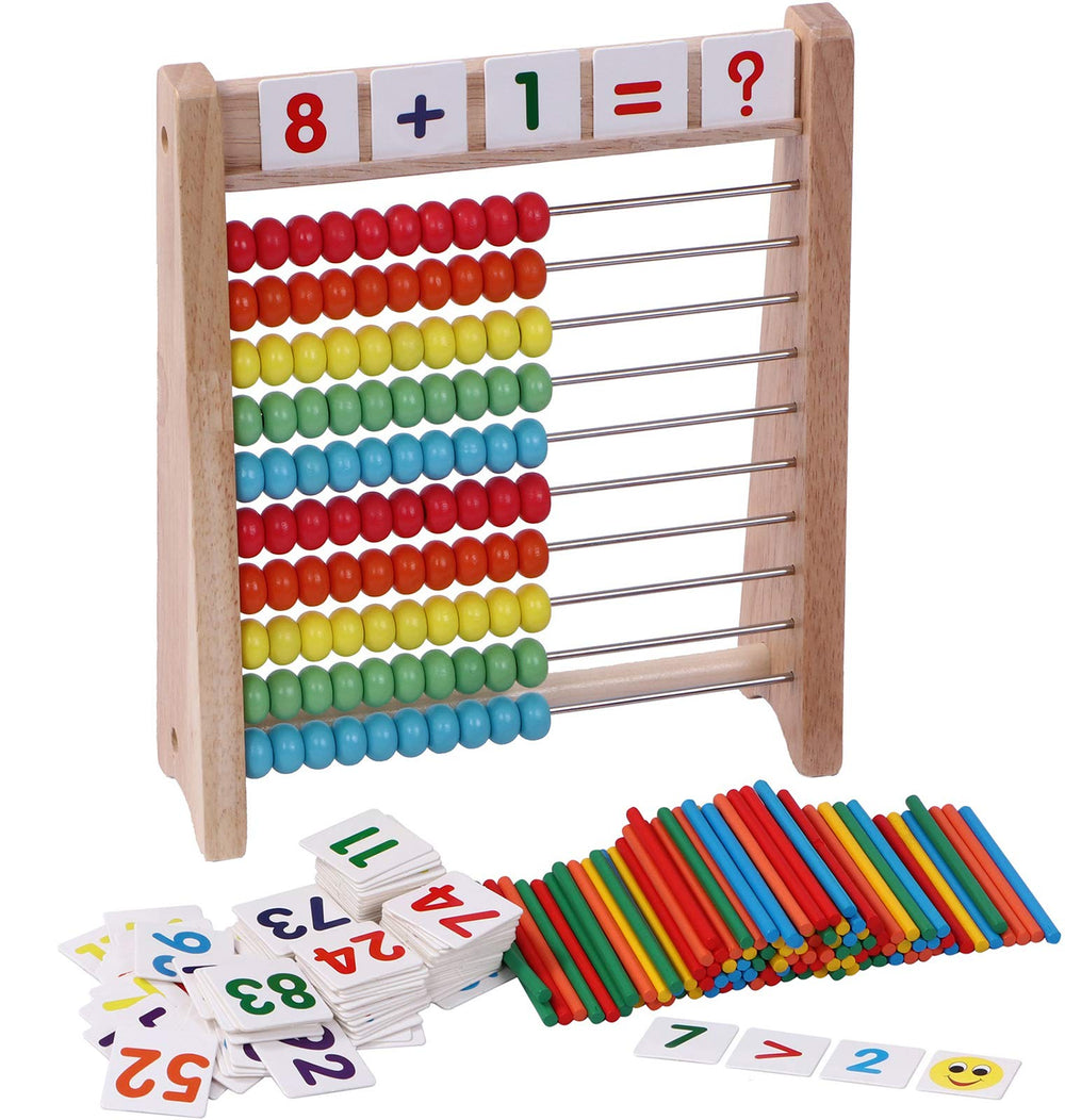 Cltoyvers wooden abacus frame for durable classroom math learning.
