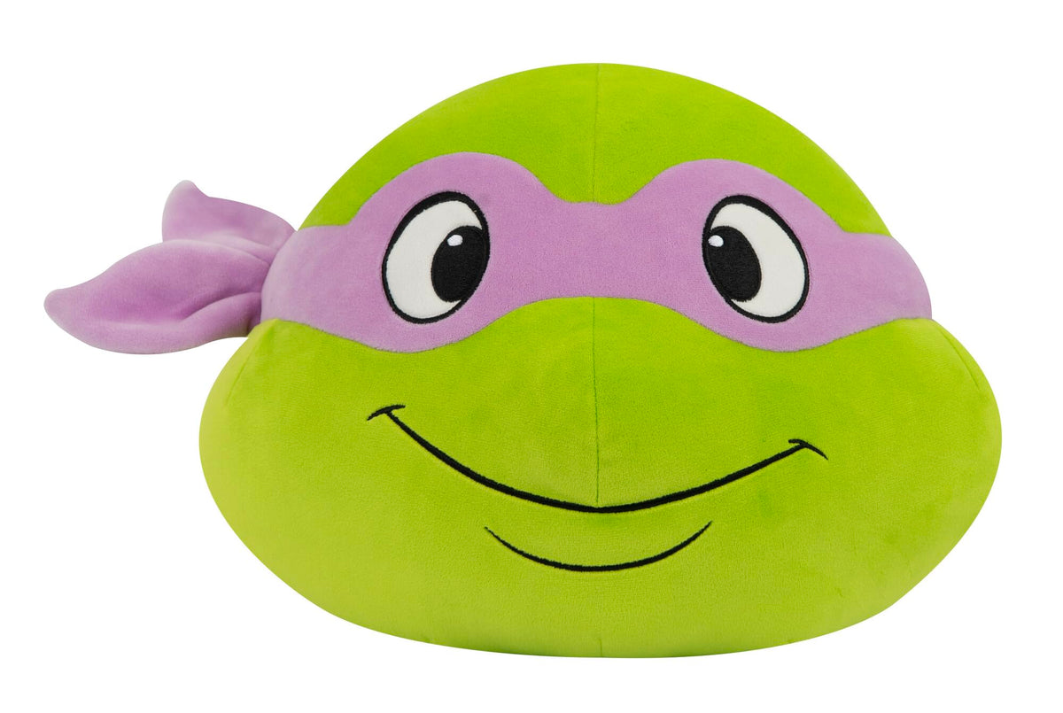 Club Mocchi Mocchi Donatello head plush 15-inch cuddly TMNT decor and cozy companion.