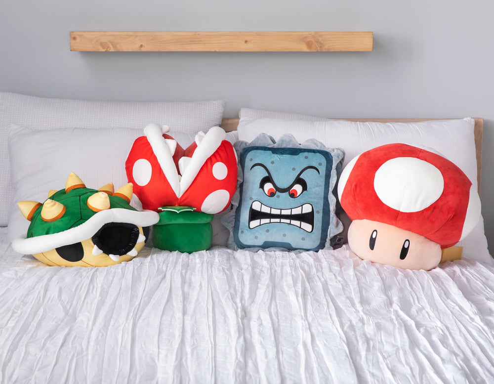 Gift-ready Thwomp plush suited for gamers and collectors.