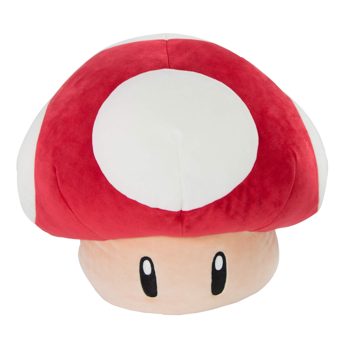 Club Mocchi Mocchi Mario Kart red mushroom plush 15-inch, a cute gaming room accent.