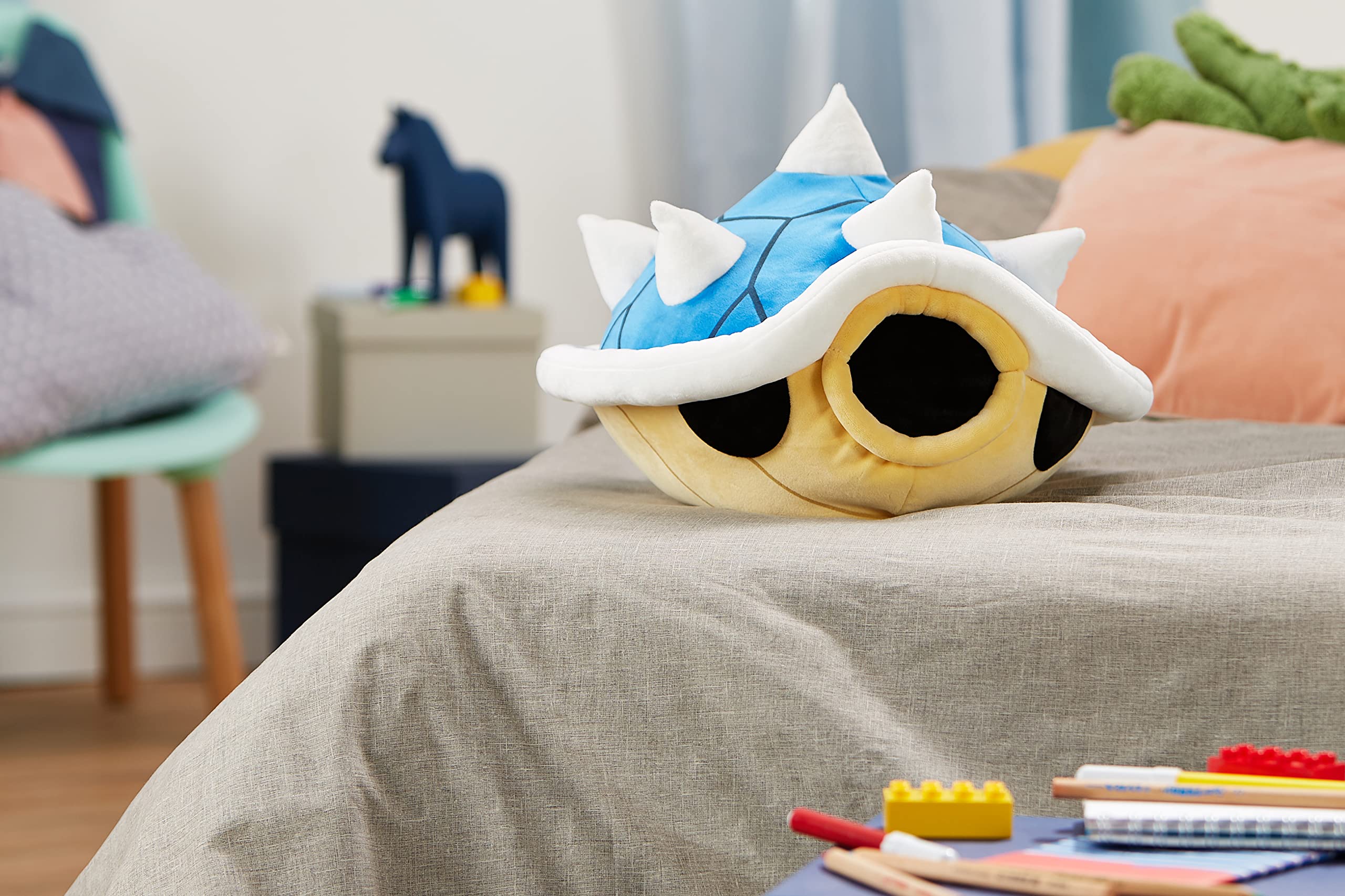 Officially licensed Mario Kart plush with vivid Spiny Shell detail and squishy texture.