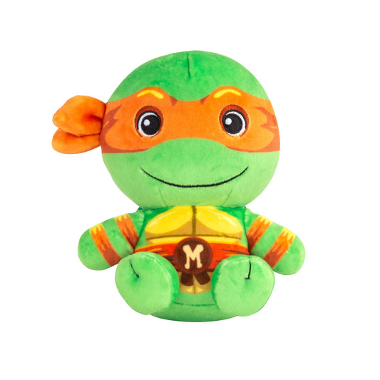 Club Mocchi Mocchi Michelangelo plush, front view, soft and collectible TMNT companion
