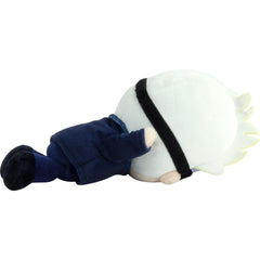 Club Mocchi Mocchi Suya Suya Gojo sleeping plush enhances desk decor and cozy vibes.