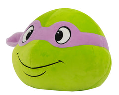 Club Mocchi Mocchi TMNT Donatello plush on a shelf as bold room decor.