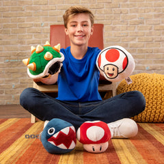 Officially licensed Nintendo character Bowser Shell plush for safe play.