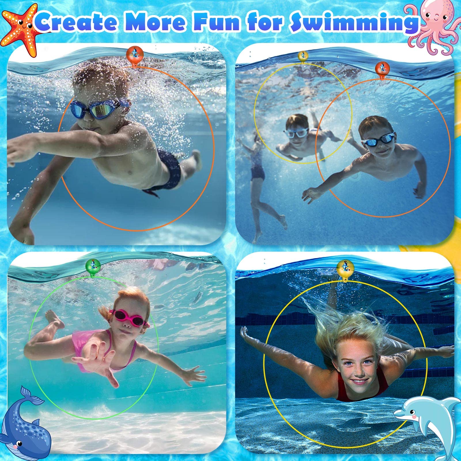 Cludoo family swim time with diving rings for engaging pool activities