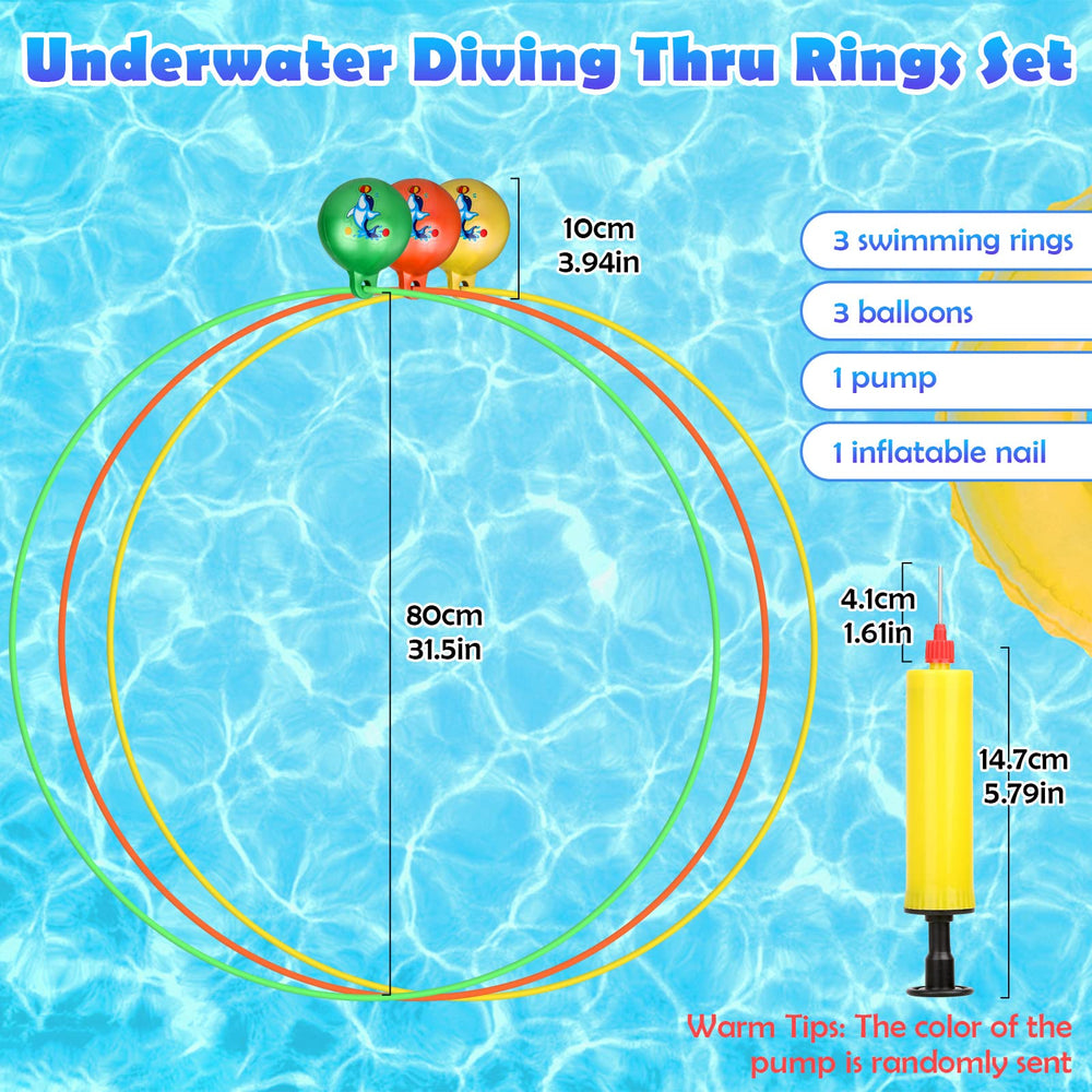 Cludoo pool diving rings inflator included for quick setup