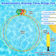 Cludoo pool diving rings inflator included for quick setup