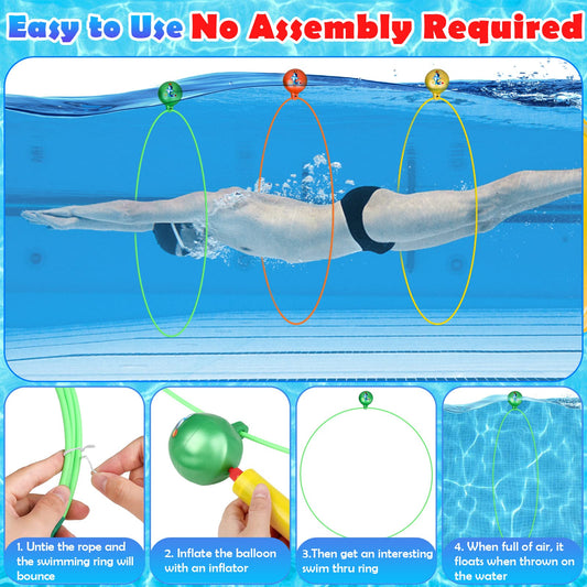 Cludoo pool diving rings orange ring boosts pool fun and water learning