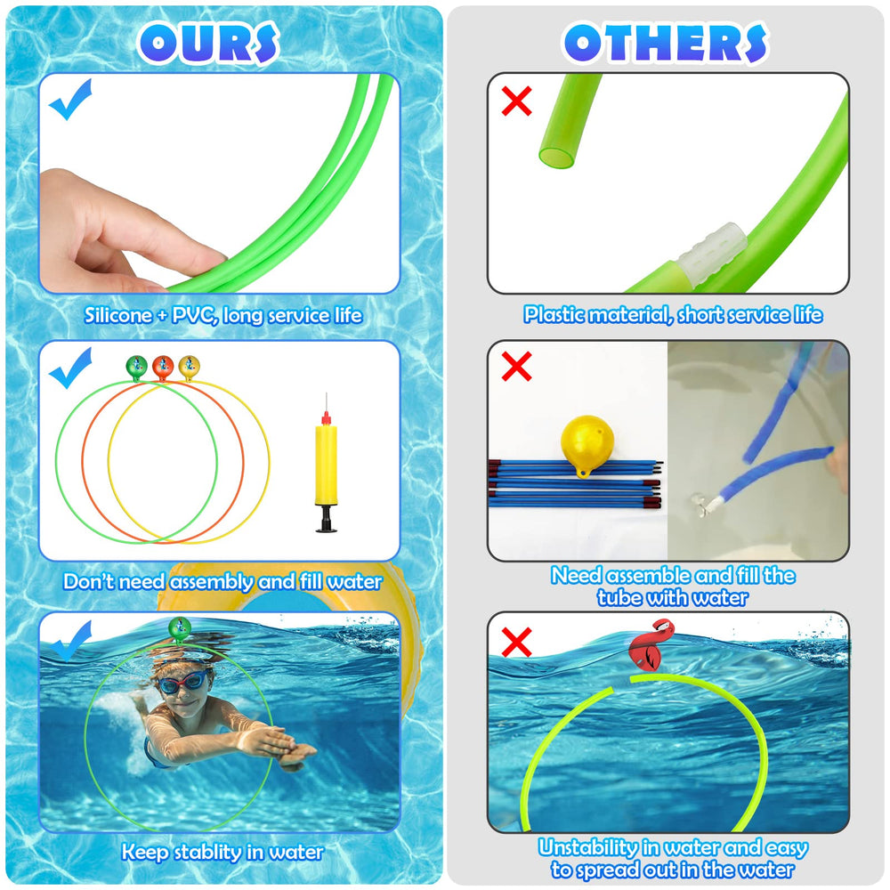 Cludoo pool diving rings yellow ring with high visibility for swim-through practice