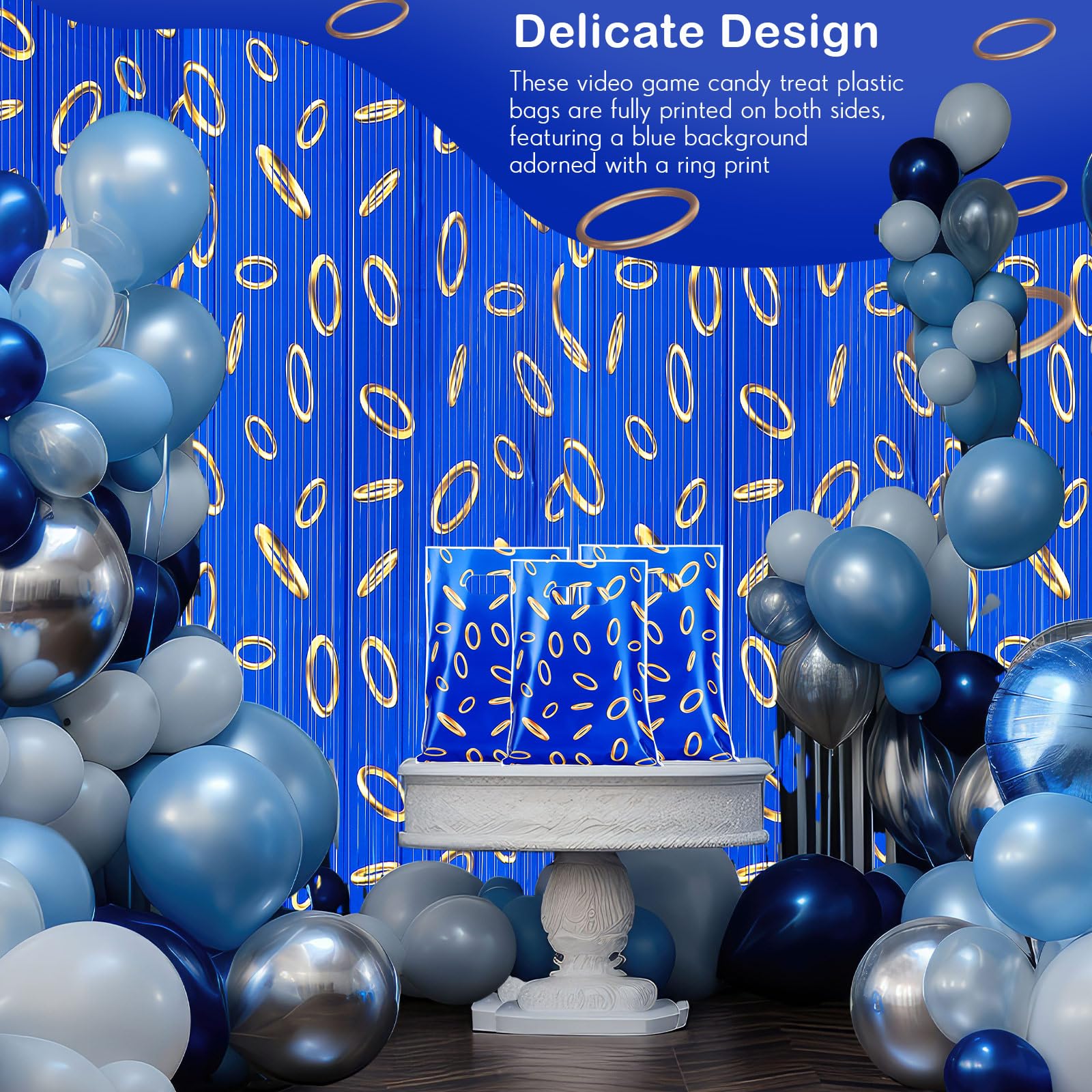 Clysee blue game bags with back print ideal for themed gift presentation.