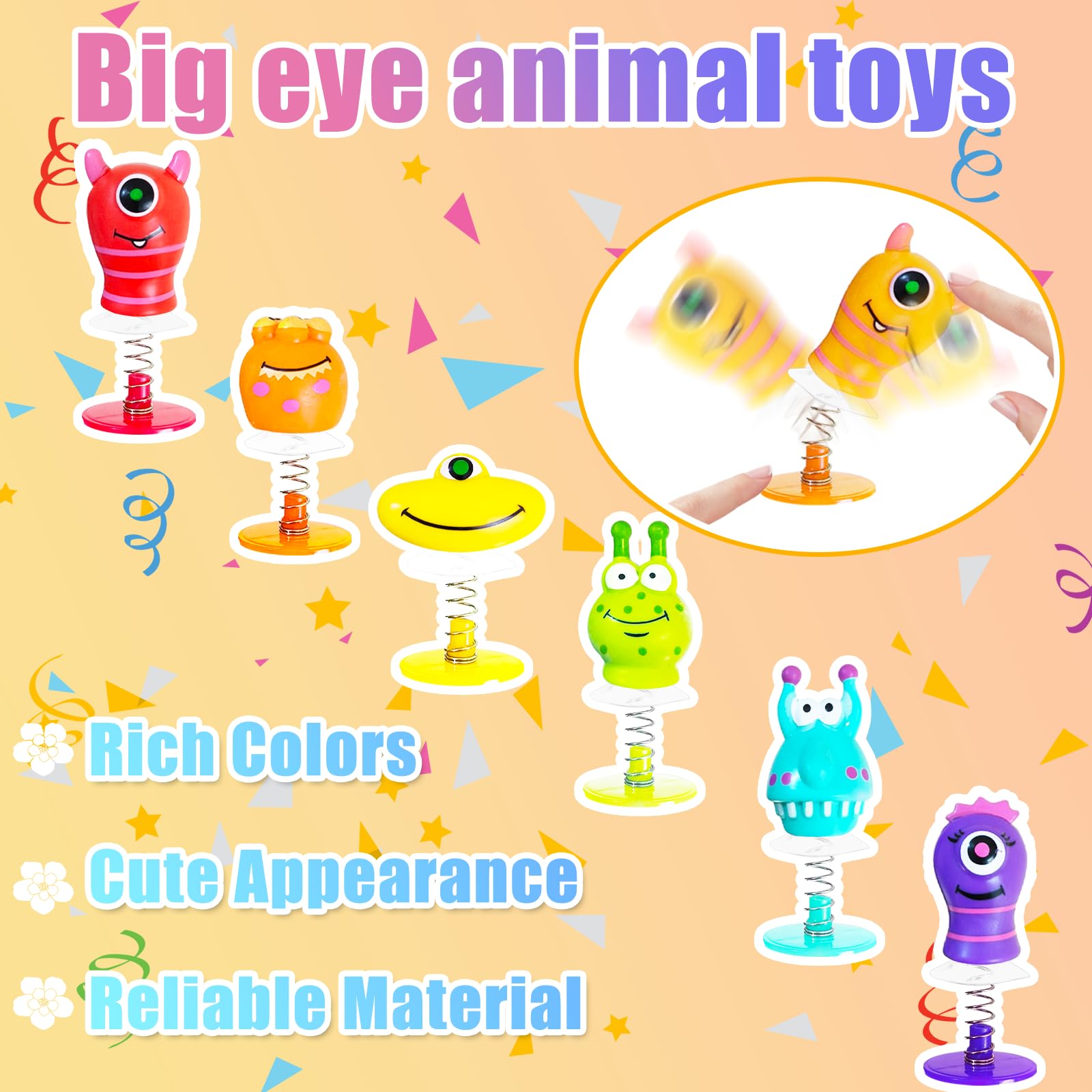 Cmaqpw colorful monster toy set showcases six styles for varied play.