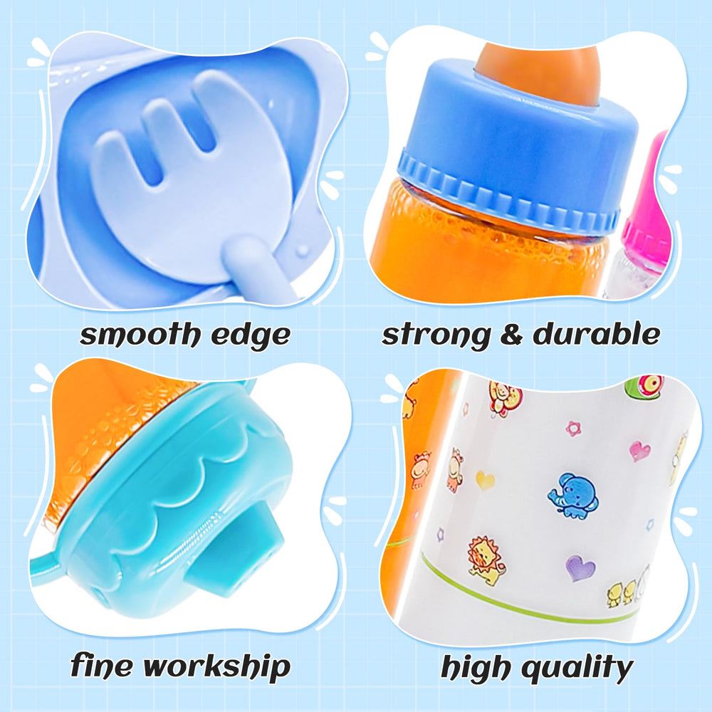 Cmaqpw bowls and spoons for lifelike mealtime play.