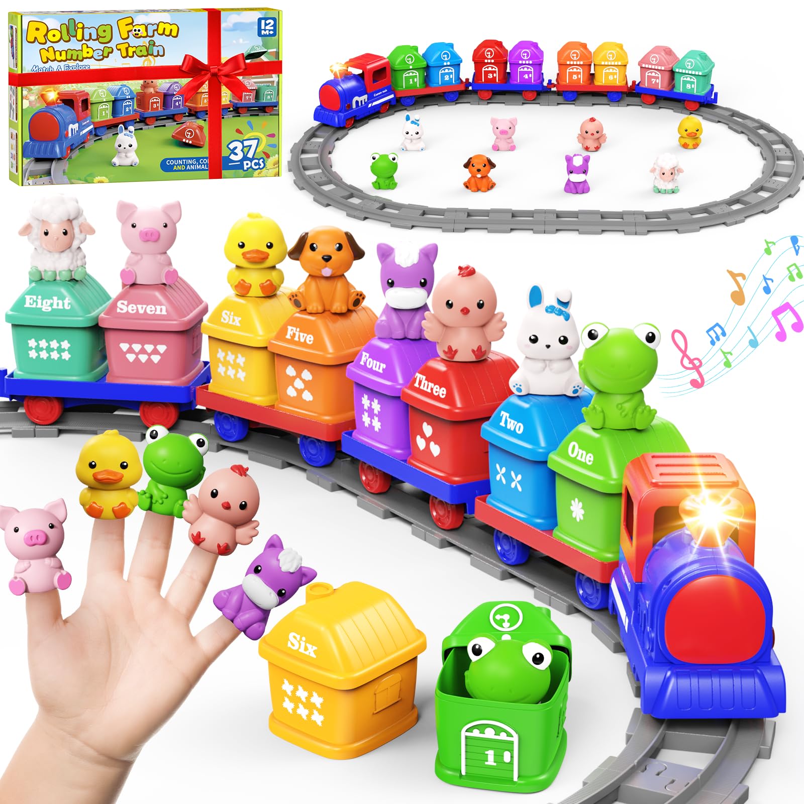 Cmiolacuna farm train locomotive with bright headlights for engaging play