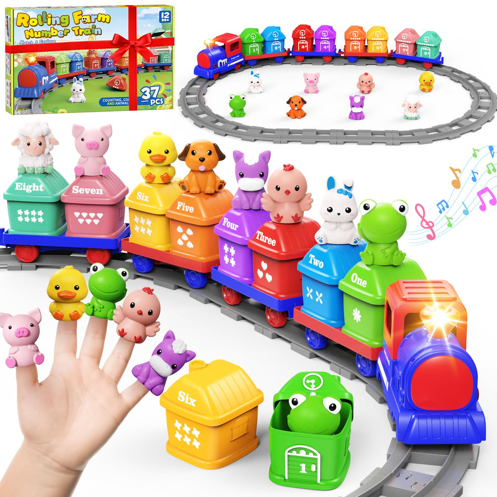 Cmiolacuna farm train locomotive with bright headlights for engaging play