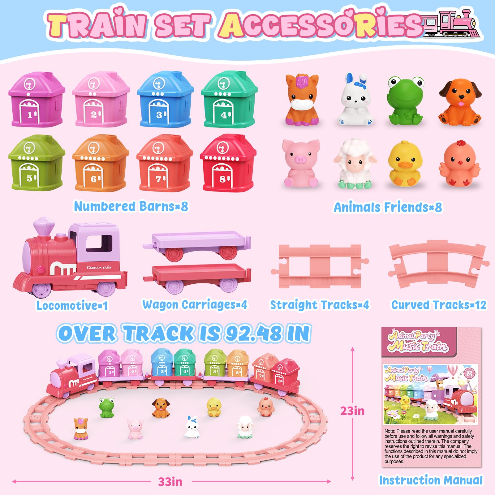 Cmiolacuna learning toy farm train wagon carriages invite storytelling