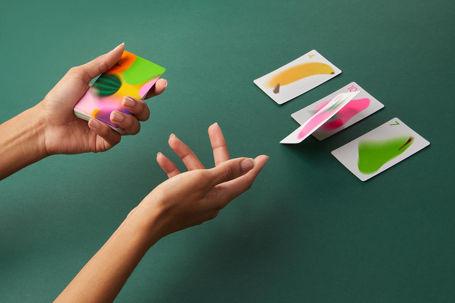 CMYK Fruit Fight Magenta Edition close-up shows vibrant illustrations for immersion.