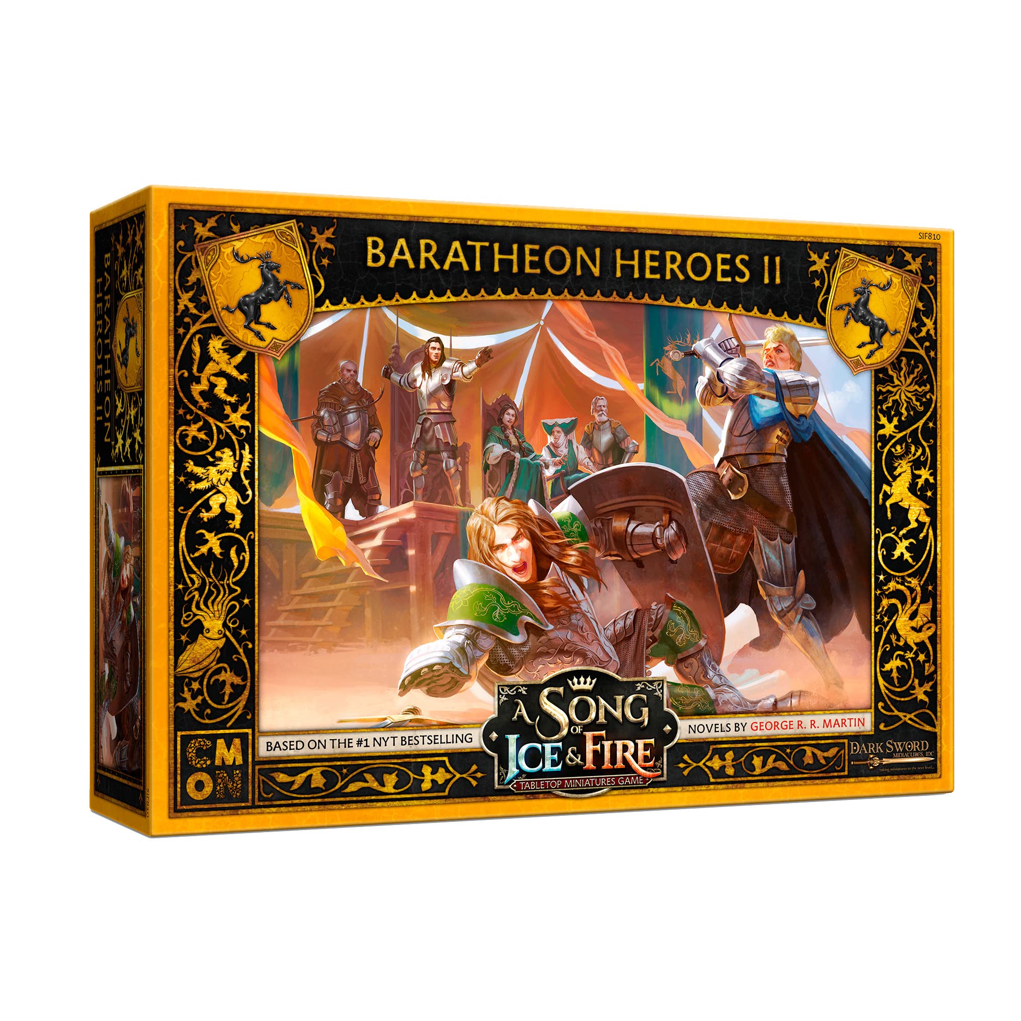 CMON Baratheon Heroes II box front cover showing premium storage solution