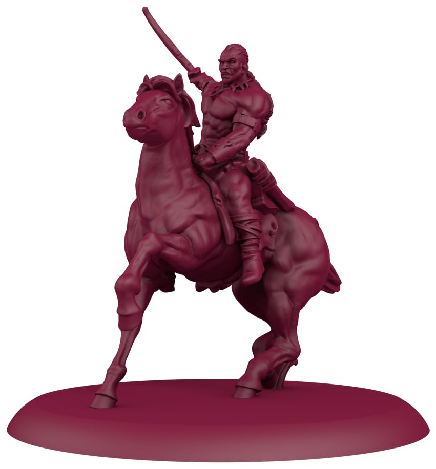 Close-up of detailed horse, saddle, and leatherwork on CMON Dothraki Screamers
