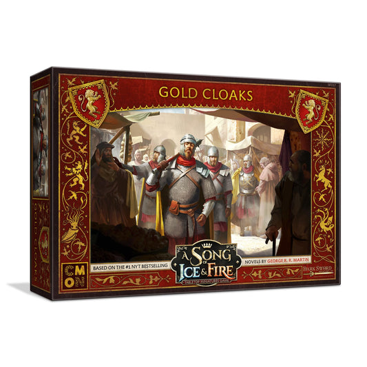 CMON Gold Cloaks unit box front view showing compact, ready-to-play miniatures.