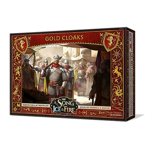 CMON Gold Cloaks unit box open inside reveals core troops for quick setup.