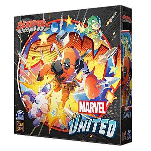 CMON Marvel United Deadpool Expansion gameplay scene highlighting cooperative play.