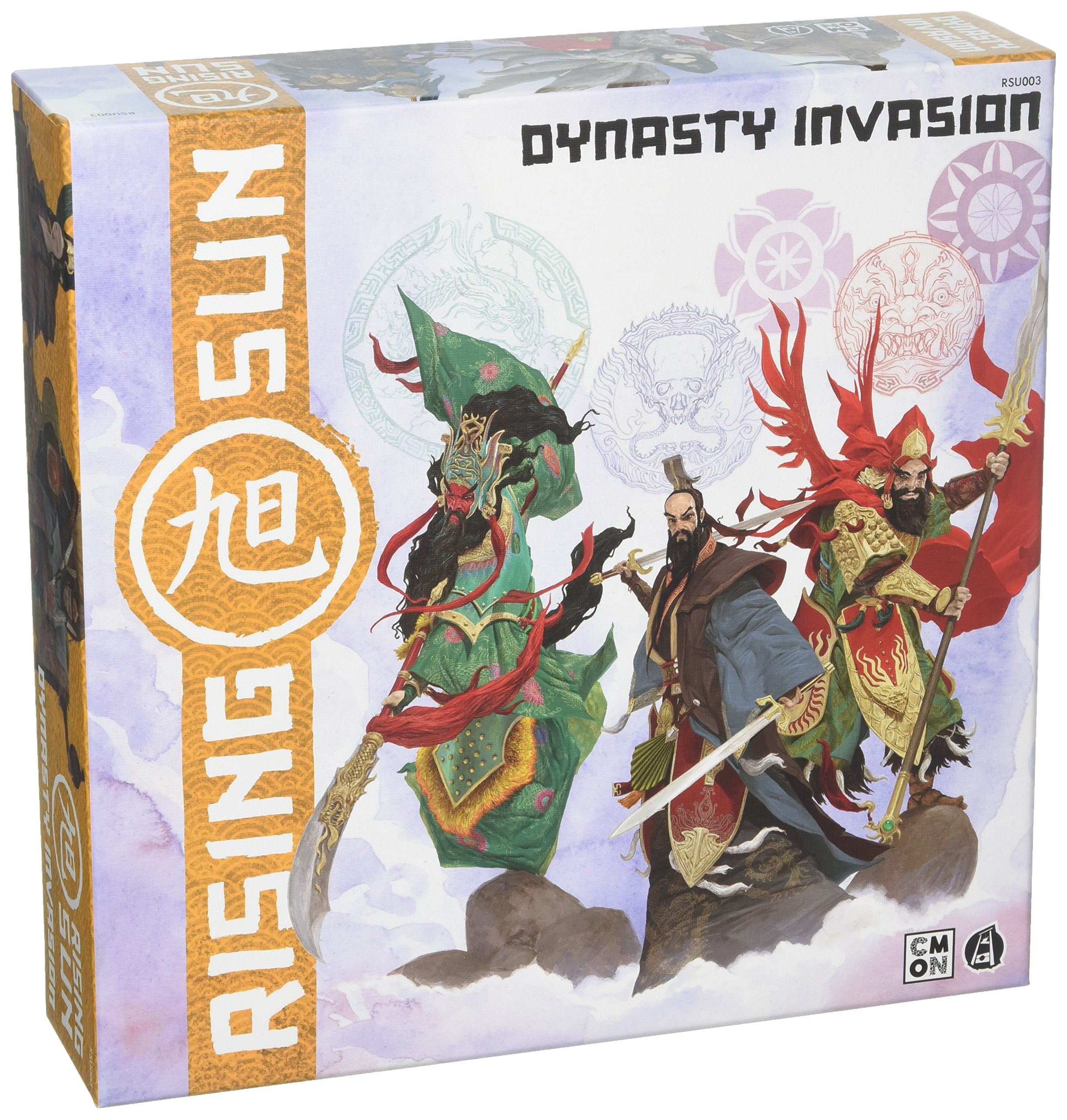CMON Rising Sun Dynasty Invasion expansion box shows Moon and Sun clans for expanded play