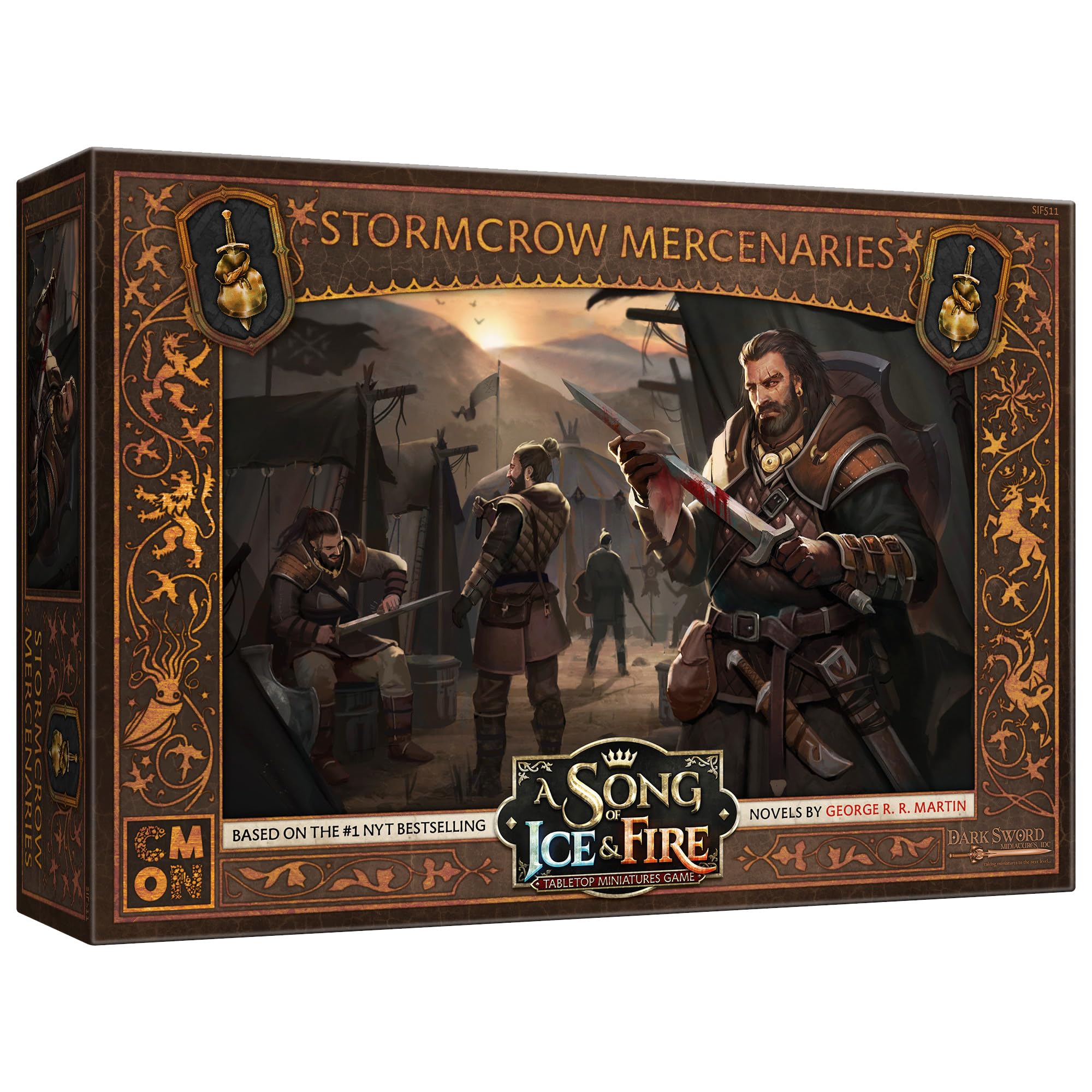 CMON Stormcrow Mercenaries unit box front view ready for battle