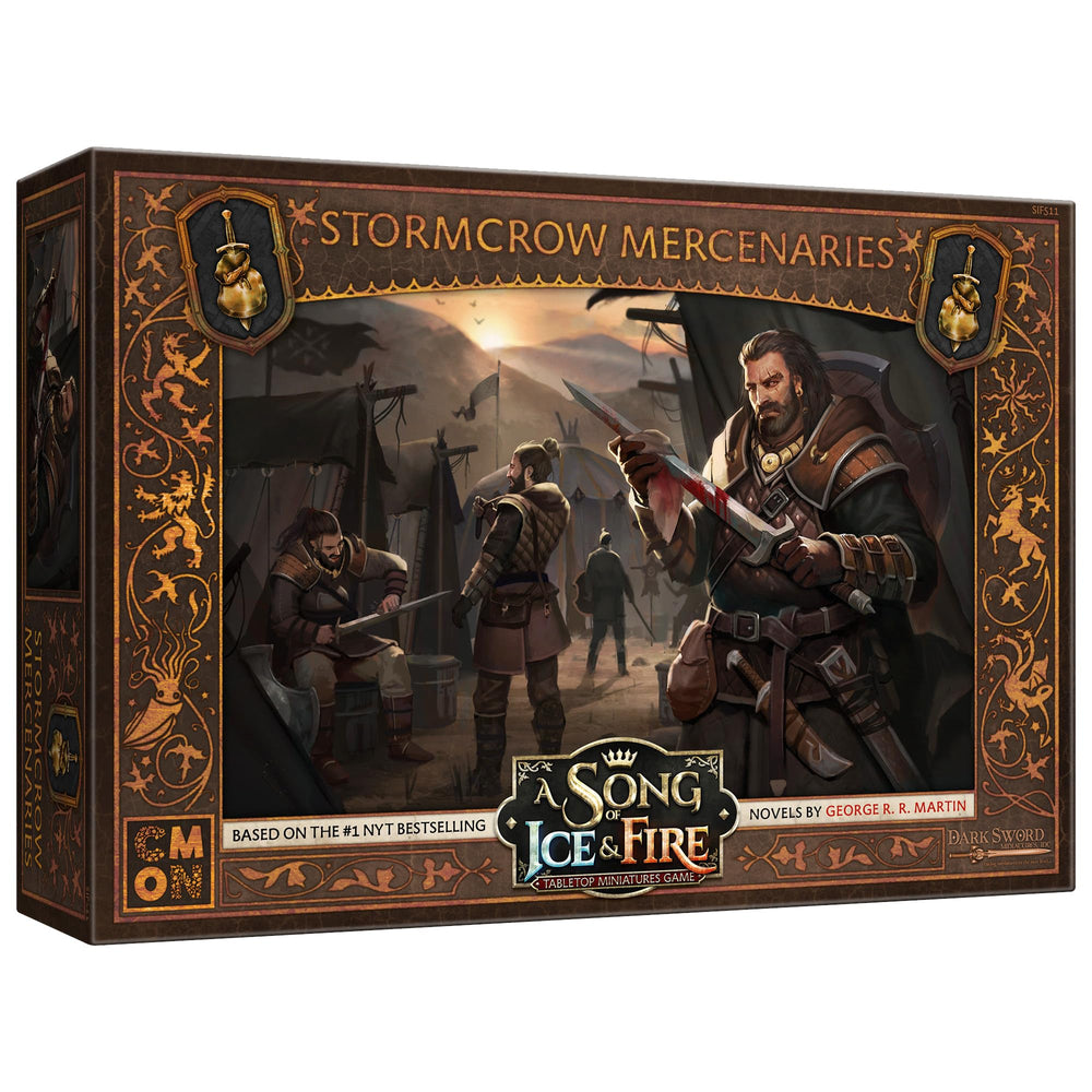 CMON Stormcrow Mercenaries unit box front view ready for battle