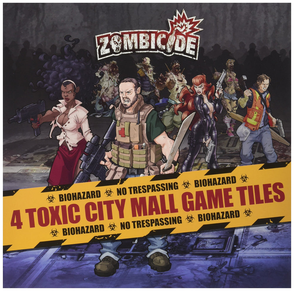 CMON Zombicide 4 Toxic City Mall tiles front view showing expanded map options