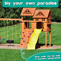 CMOOD indoor-outdoor rock wall enables versatile play spaces for children.