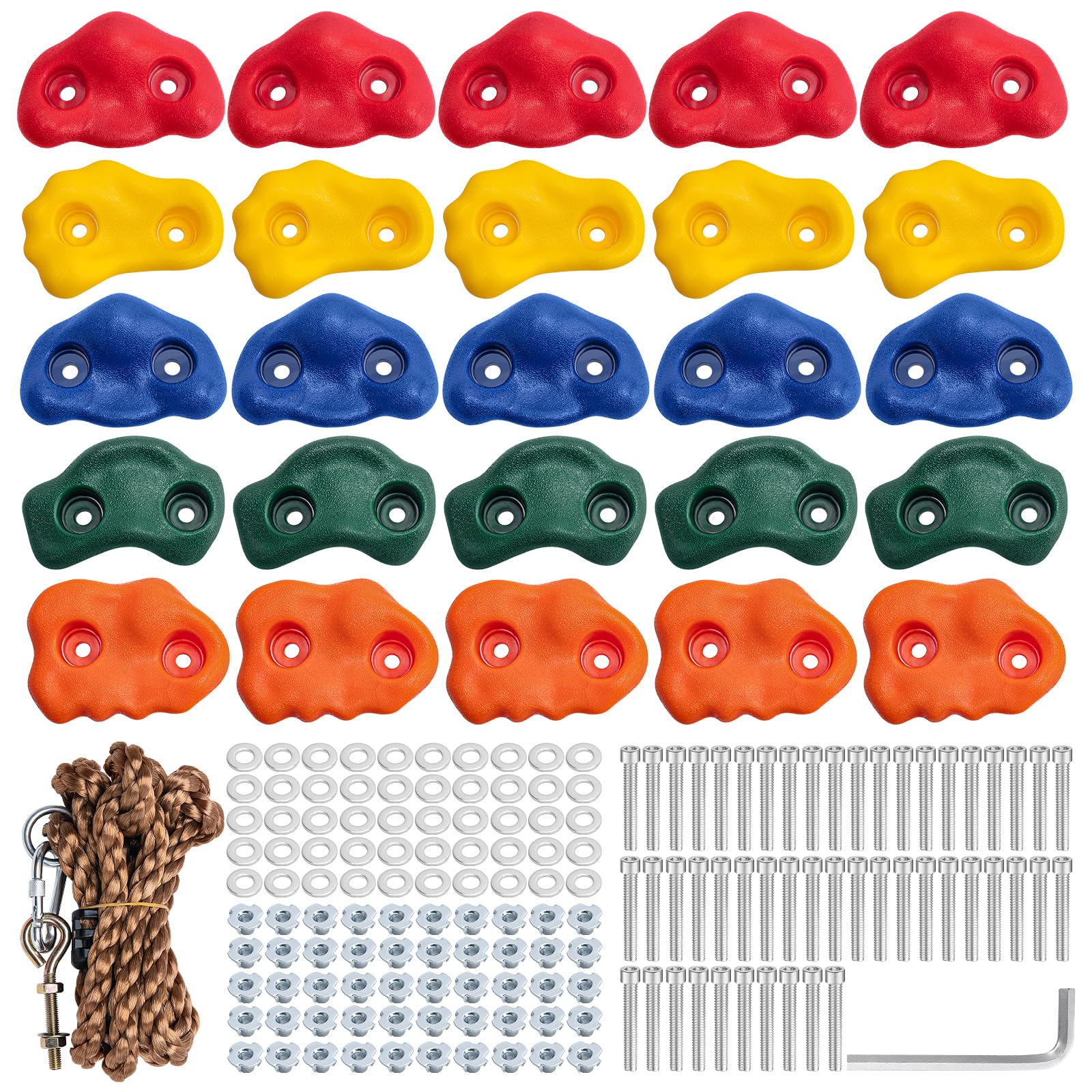 CMOOD rock holds with textured grips for secure climbing.
