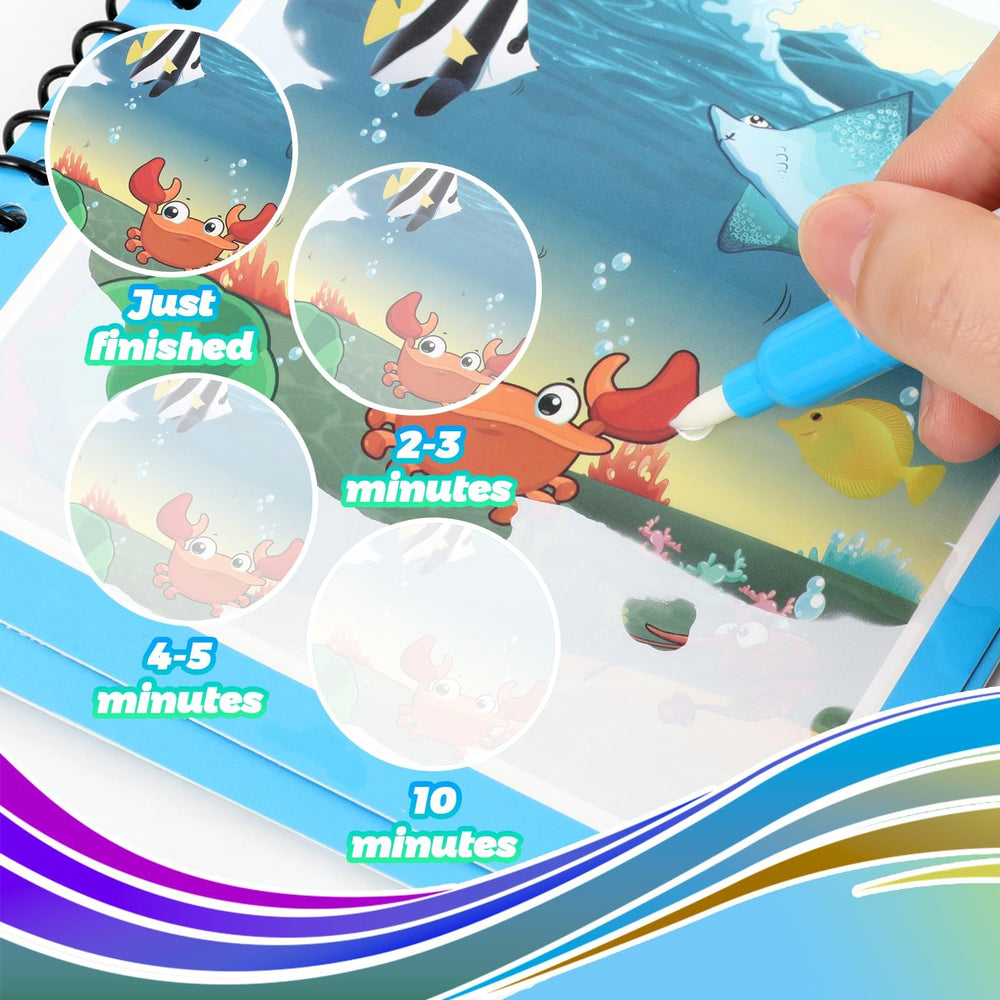 CMTOOP color-perception learning via water reveal on each page.