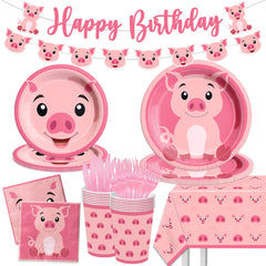 CMUSKO Pig birthday banner for festive decor and photo moments