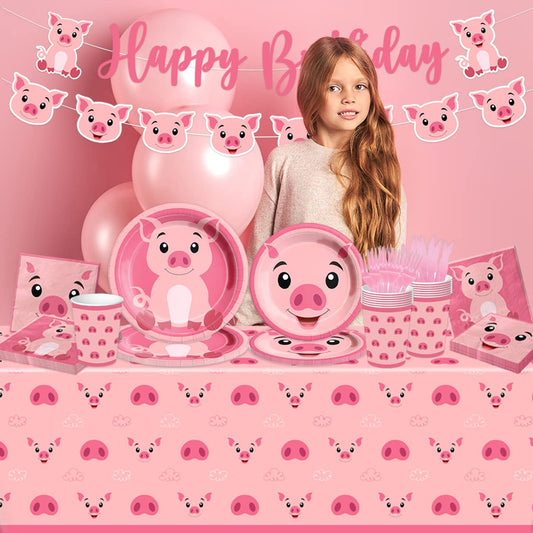 CMUSKO Pig tablecloth creates a clean surface with themed charm