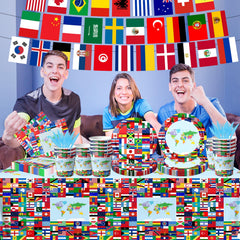 CMUSKO flag napkins add festive flair and quick tidy-up after international-themed meals.