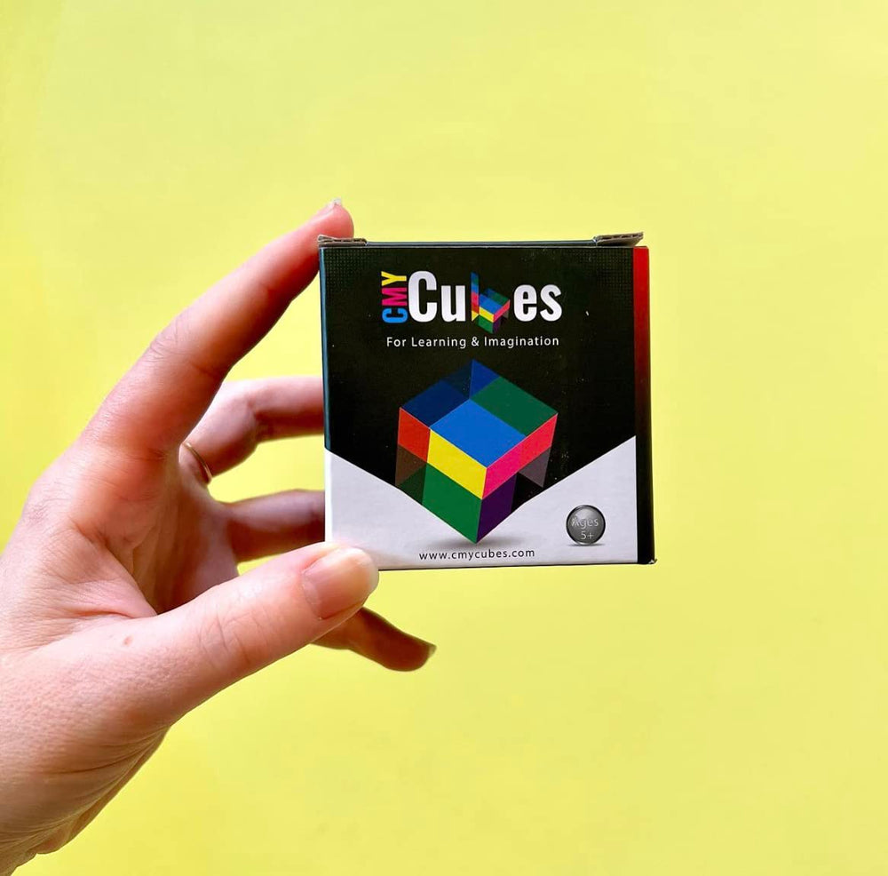 CMY Cubes Mini 30mm color spectrum reveals rich hues through rotating facets
