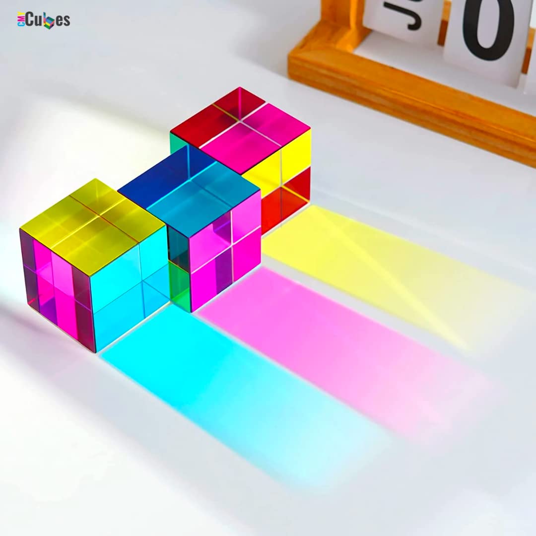 CMY Cubes Original yellow face reveals vibrant color transitions for creative experiments