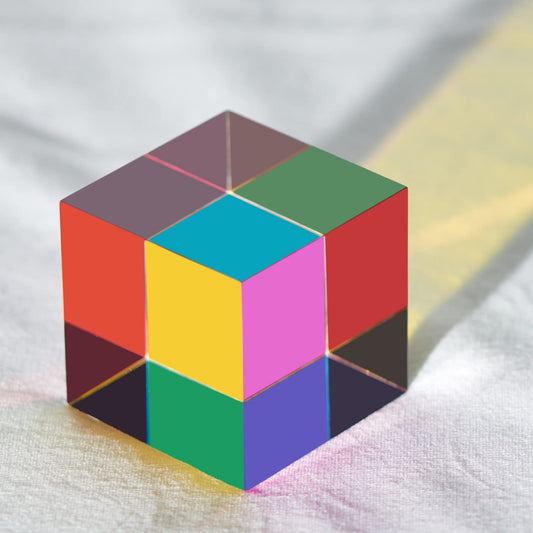 CMYCUBE Original Color Cube shows cyan, magenta, and yellow facets for color exploration