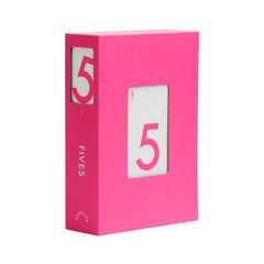 CMYK Fives Magenta Edition card game cover, sets the mood for social play.