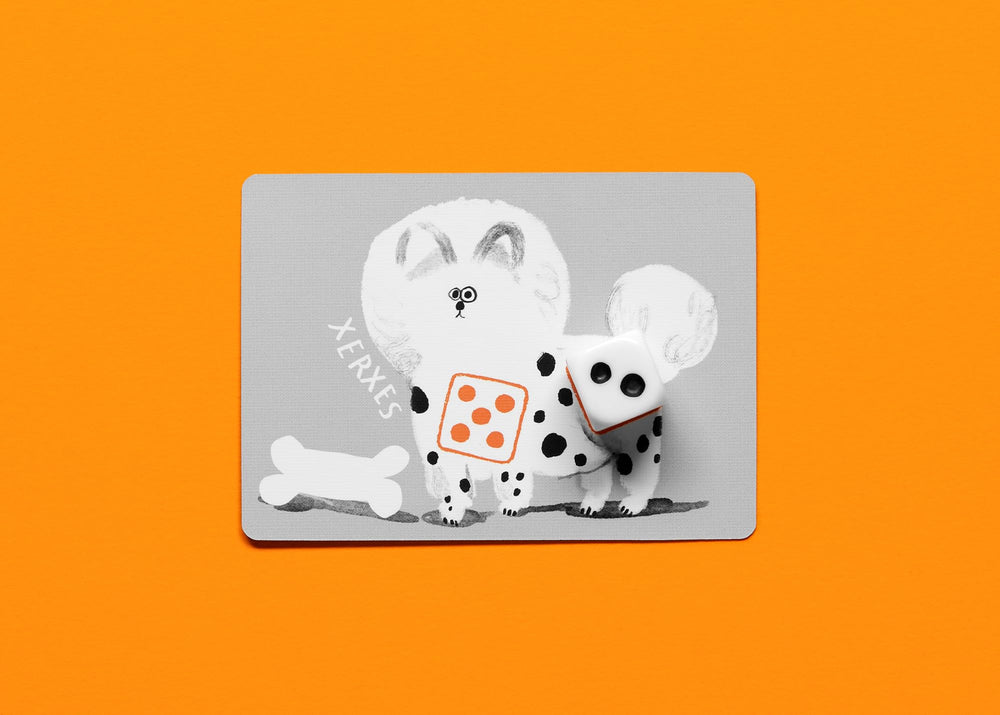 CMYK Spots Dice Game: roll and reroll dice to chase spot matches.